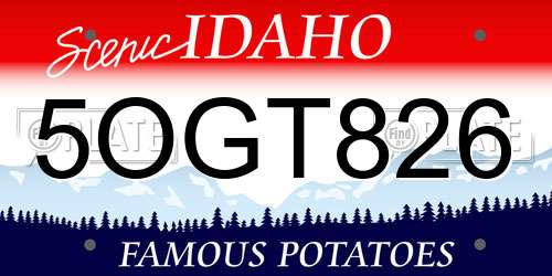 5OGT826 Idaho License Plate