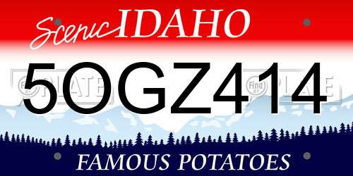 5OGZ414 Idaho License Plate