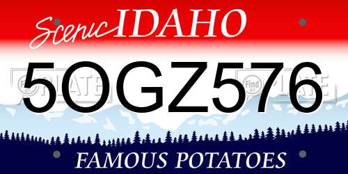 5OGZ576 Idaho License Plate