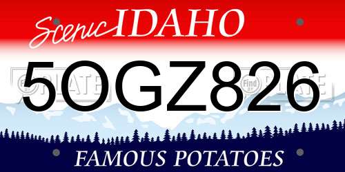 5OGZ826 Idaho License Plate