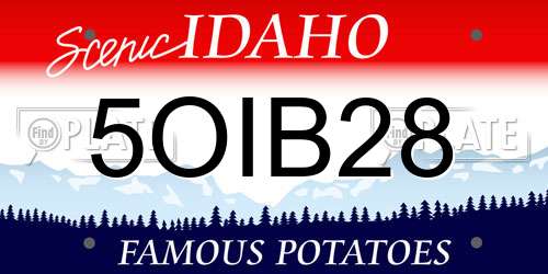 5OIB28 Idaho License Plate