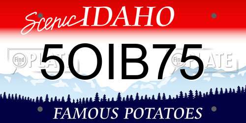 5OIB75 Idaho License Plate