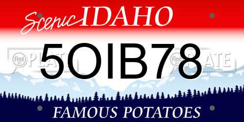 5OIB78 Idaho License Plate