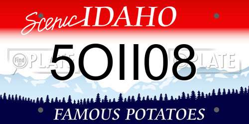 5OII08 Idaho License Plate