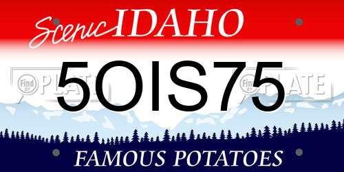 5OIS75 Idaho License Plate