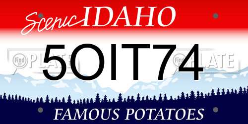 5OIT74 Idaho License Plate