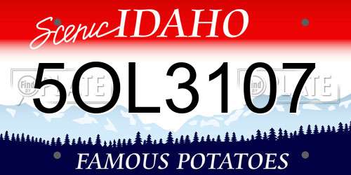5OL3107 Idaho License Plate
