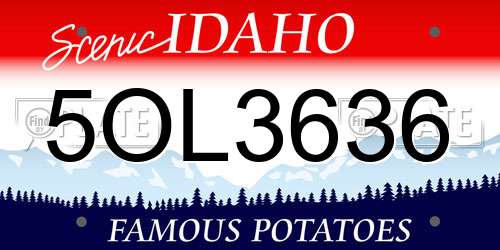 5OL3636 Idaho License Plate