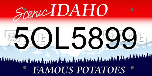 5OL5899 Idaho License Plate
