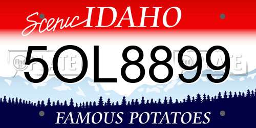 5OL8899 Idaho License Plate