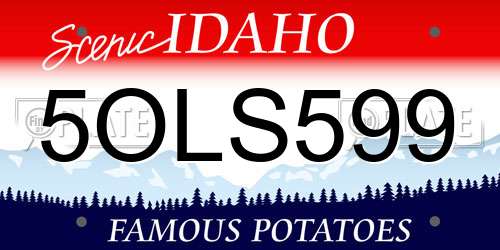 5OLS599 Idaho License Plate