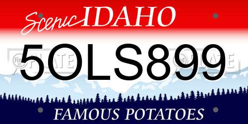 5OLS899 Idaho License Plate