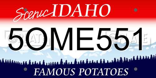 5OME551 Idaho License Plate