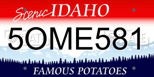 5OME581 Idaho License Plate