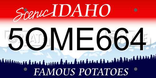 5OME664 Idaho License Plate