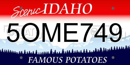 5OME749 Idaho License Plate