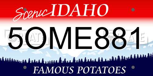 5OME881 Idaho License Plate