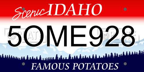 5OME928 Idaho License Plate