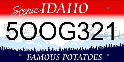 5OOG321 Idaho License Plate