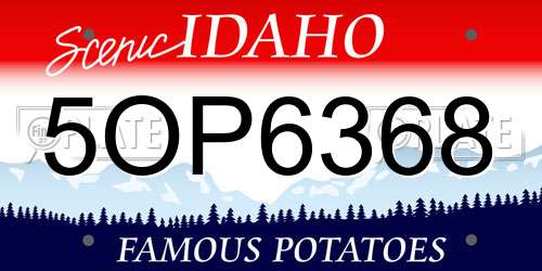 5OP6368 Idaho License Plate
