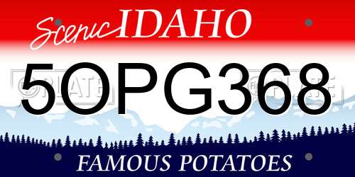 5OPG368 Idaho License Plate