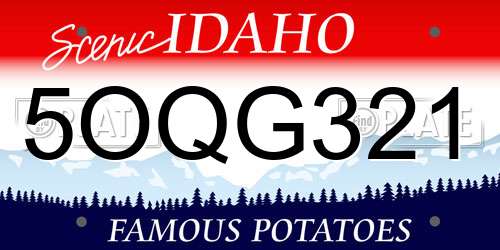 5OQG321 Idaho License Plate