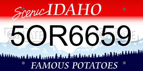 5OR6659 Idaho License Plate