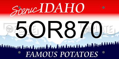 5OR870 Idaho License Plate