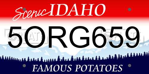 5ORG659 Idaho License Plate