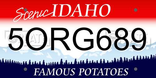 5ORG689 Idaho License Plate