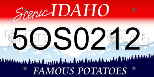 5OS0212 Idaho License Plate