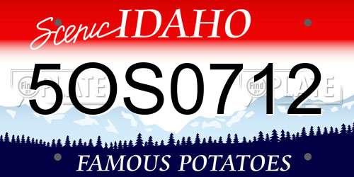 5OS0712 Idaho License Plate