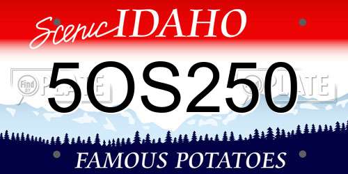 5OS250 Idaho License Plate