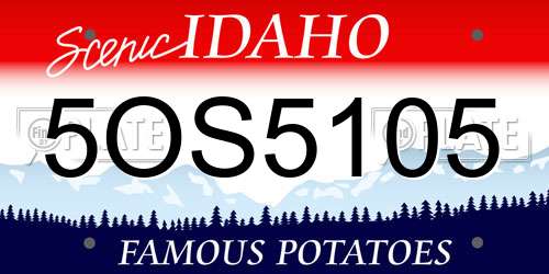 5OS5105 Idaho License Plate