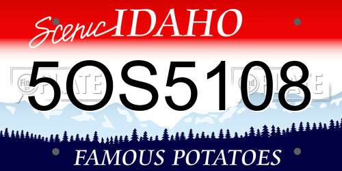 5OS5108 Idaho License Plate