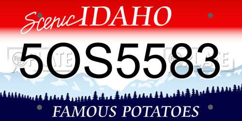 5OS5583 Idaho License Plate