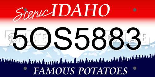 5OS5883 Idaho License Plate