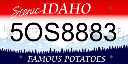 5OS8883 Idaho License Plate