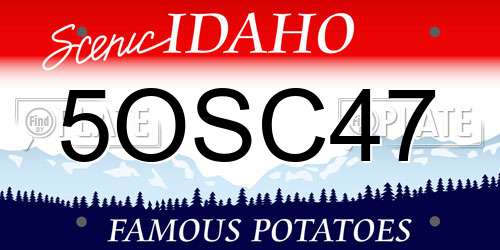5OSC47 Idaho License Plate