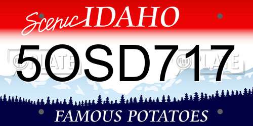 5OSD717 Idaho License Plate