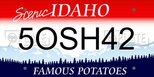 5OSH42 Idaho License Plate