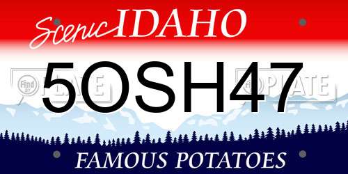 5OSH47 Idaho License Plate
