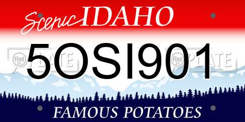 5OSI901 Idaho License Plate