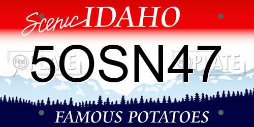 5OSN47 Idaho License Plate
