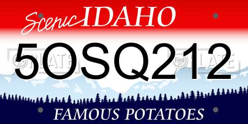 5OSQ212 Idaho License Plate