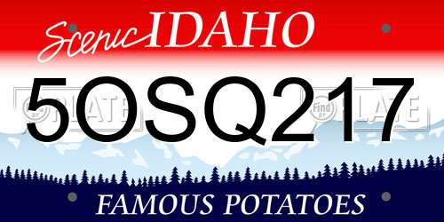 5OSQ217 Idaho License Plate