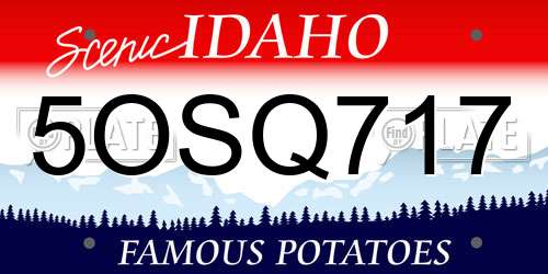 5OSQ717 Idaho License Plate