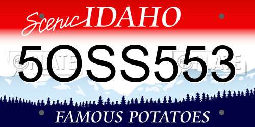 5OSS553 Idaho License Plate