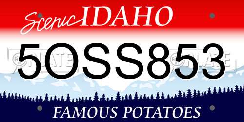 5OSS853 Idaho License Plate