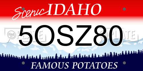 5OSZ80 Idaho License Plate